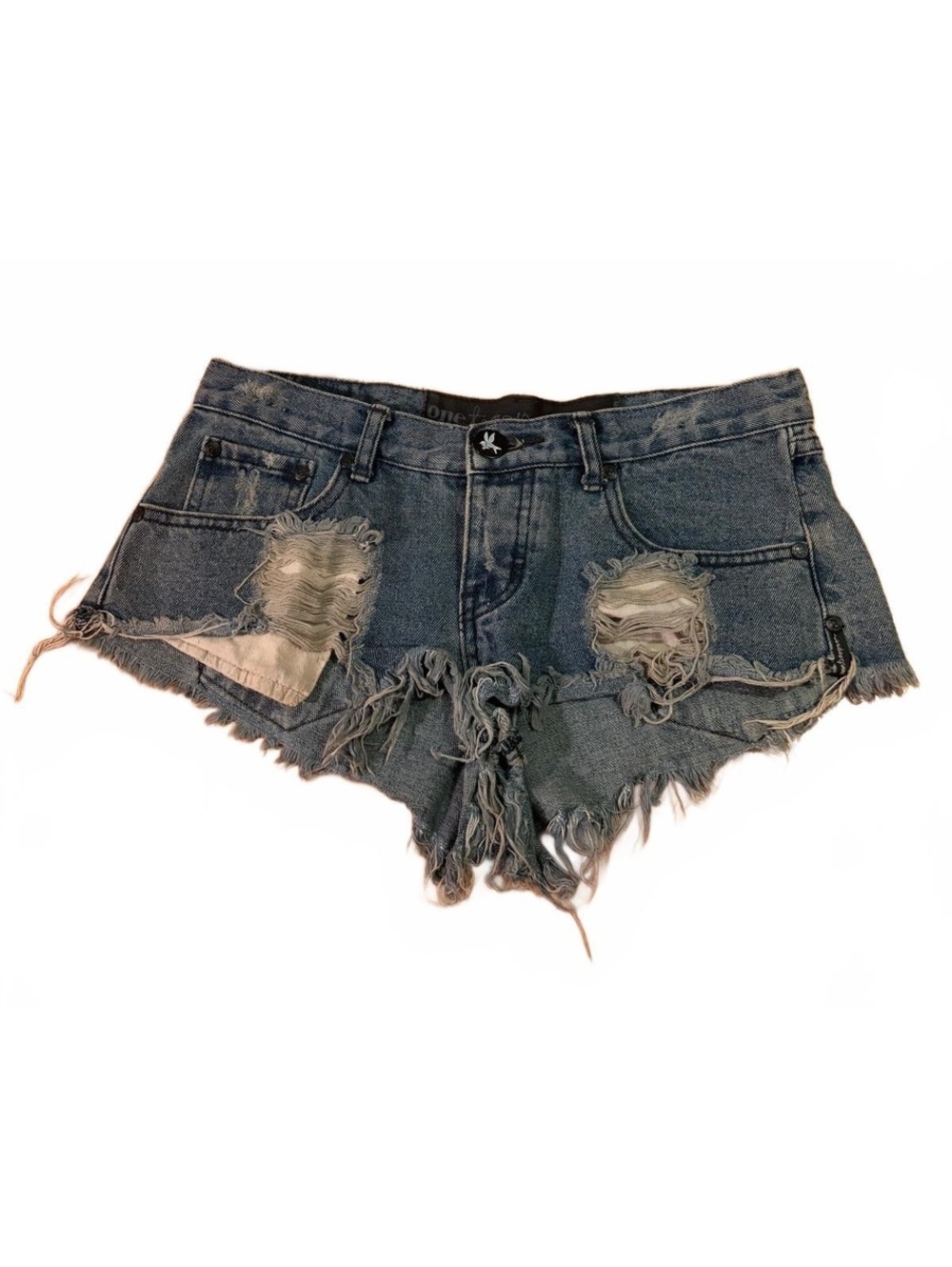One Teaspoon Distressed Denim Shorts Size 26